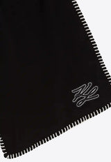Karl Lagerfeld K/Autograph Patch Wool Scarf Black A4W33114_BLACK