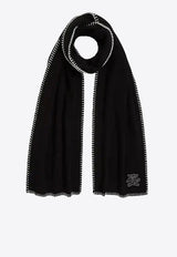 Karl Lagerfeld K/Autograph Patch Wool Scarf Black A4W33114_BLACK