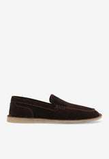 Dolce & Gabbana Logo Suede Loafers A50593 AS707 80081 Brown