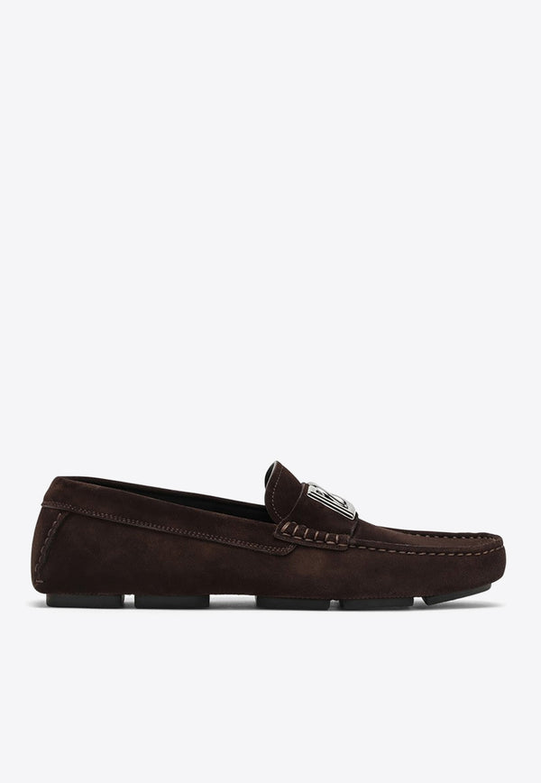 Dolce & Gabbana Logo-Plaque Suede Loafers A50598AT441/O_DOLCE-80081