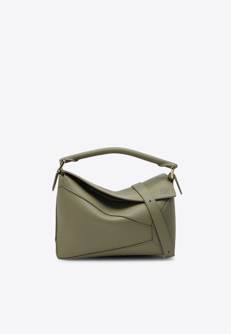 Loewe Small Puzzle Top Handle Bag in Calf Leather Green A510P60X41LE/P_LOEW-4787