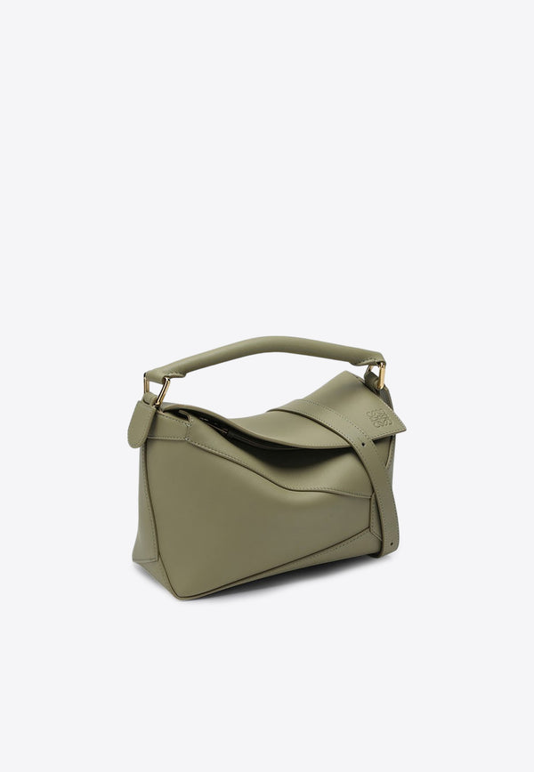 Loewe Small Puzzle Top Handle Bag in Calf Leather Green A510P60X41LE/P_LOEW-4787