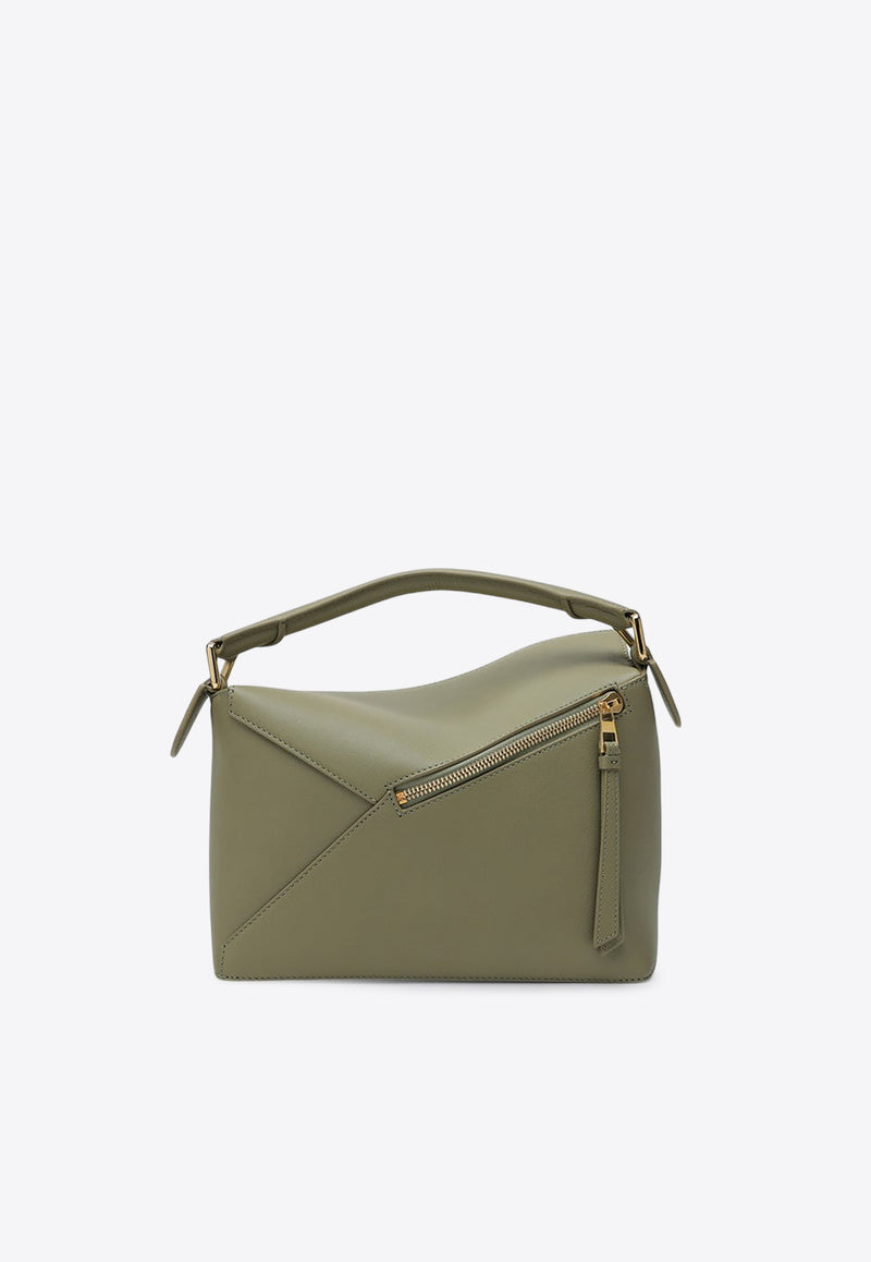 Loewe Small Puzzle Top Handle Bag in Calf Leather Green A510P60X41LE/P_LOEW-4787