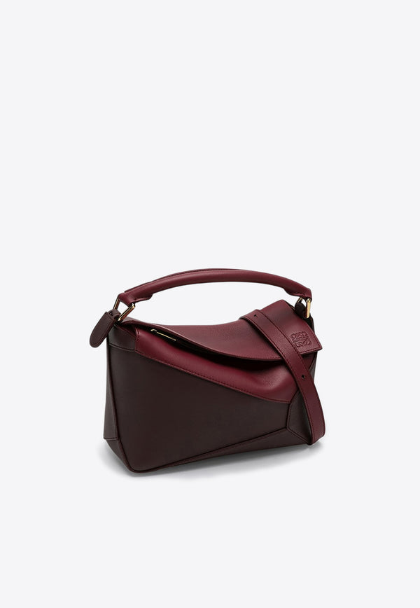 Loewe Small Leather Puzzle Top Handle Bag Burgundy A510P60X44LE/P_LOEW-3763