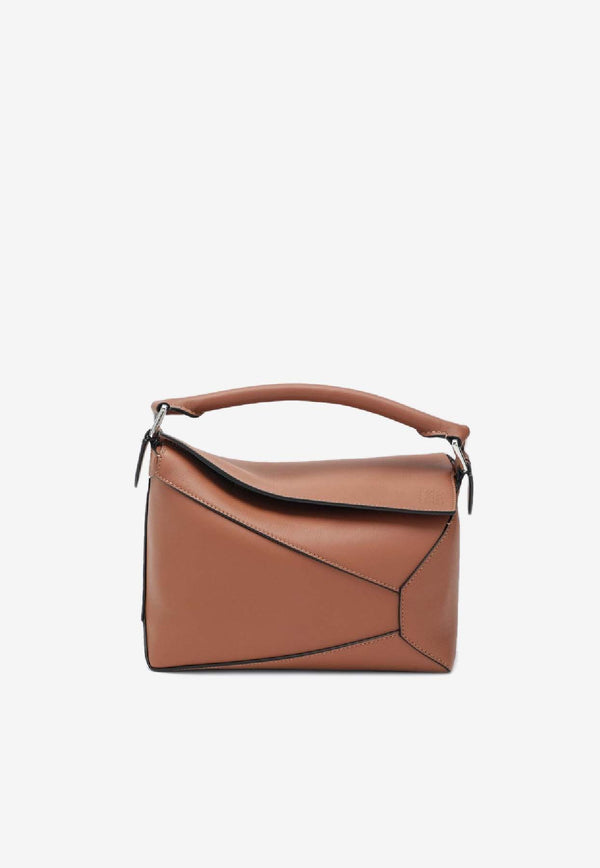 Loewe Small Puzzle Edge Top Handle Bag  Brown A510P60XACLE/S_LOEW-2530