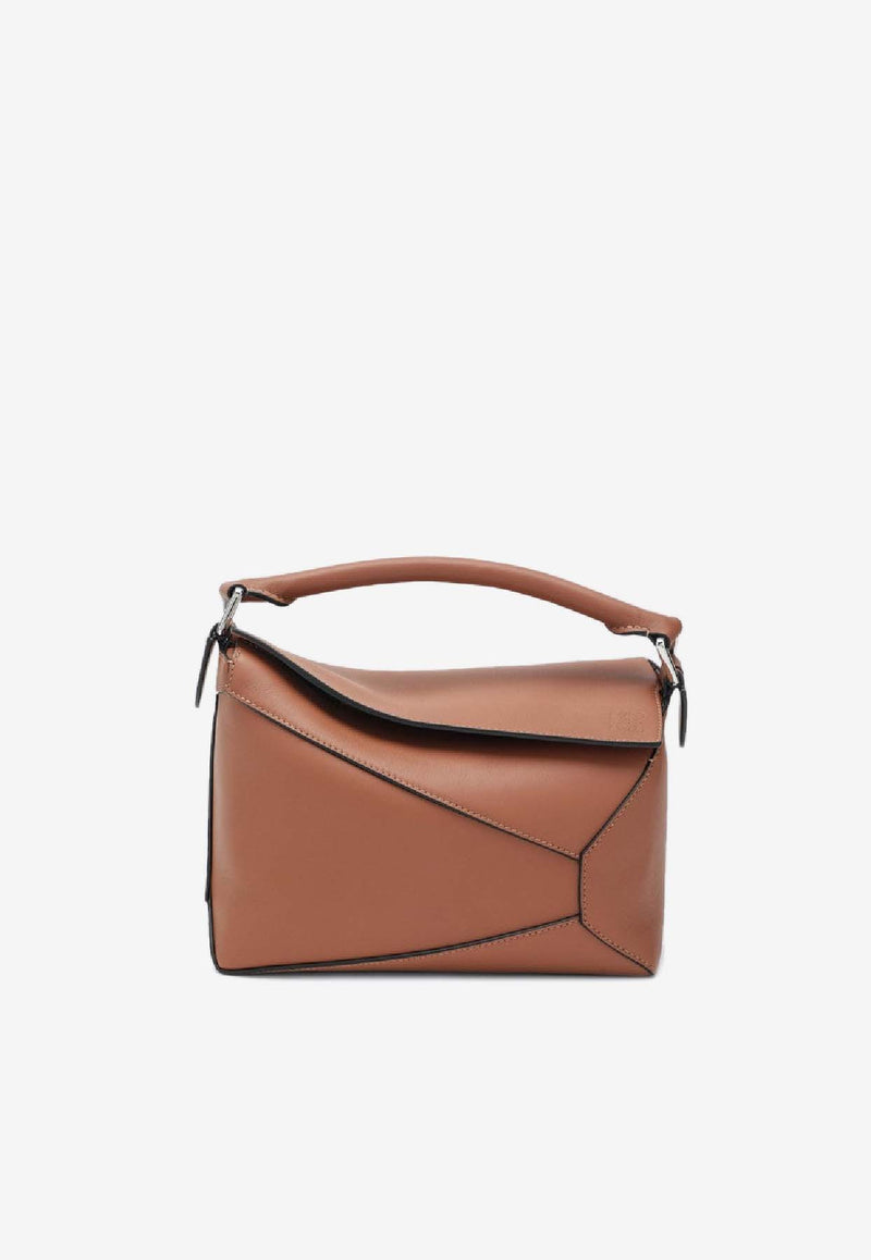 Loewe Small Puzzle Edge Top Handle Bag  Brown A510P60XACLE/S_LOEW-2530