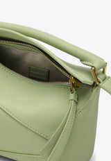 Loewe Mini Puzzle Top Handle Bag in Calf Leather Green A510P88X26LE/P_LOEW-3916