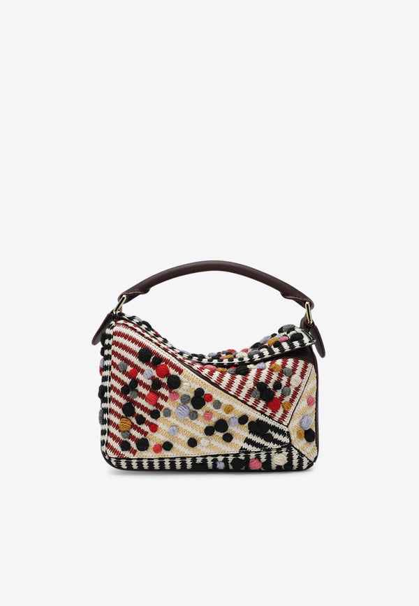 Loewe X Albers Small Puzzle 3D Embroidered Top Handle Bag Multicolor A510S21XCLWO/R_LOEW-2668