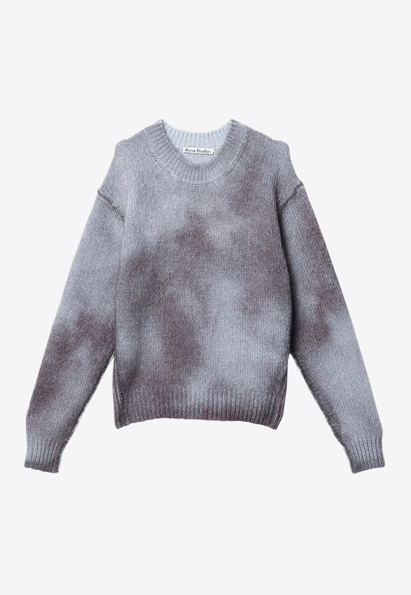 Acne Studios Sprayed Knit Wool-Blend Sweater Gray A60546WO/P_ACNE-AA2