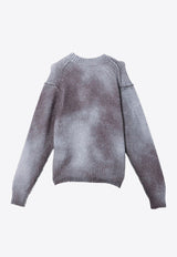 Acne Studios Sprayed Knit Wool-Blend Sweater Gray A60546WO/P_ACNE-AA2