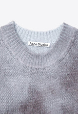 Acne Studios Sprayed Knit Wool-Blend Sweater Gray A60546WO/P_ACNE-AA2