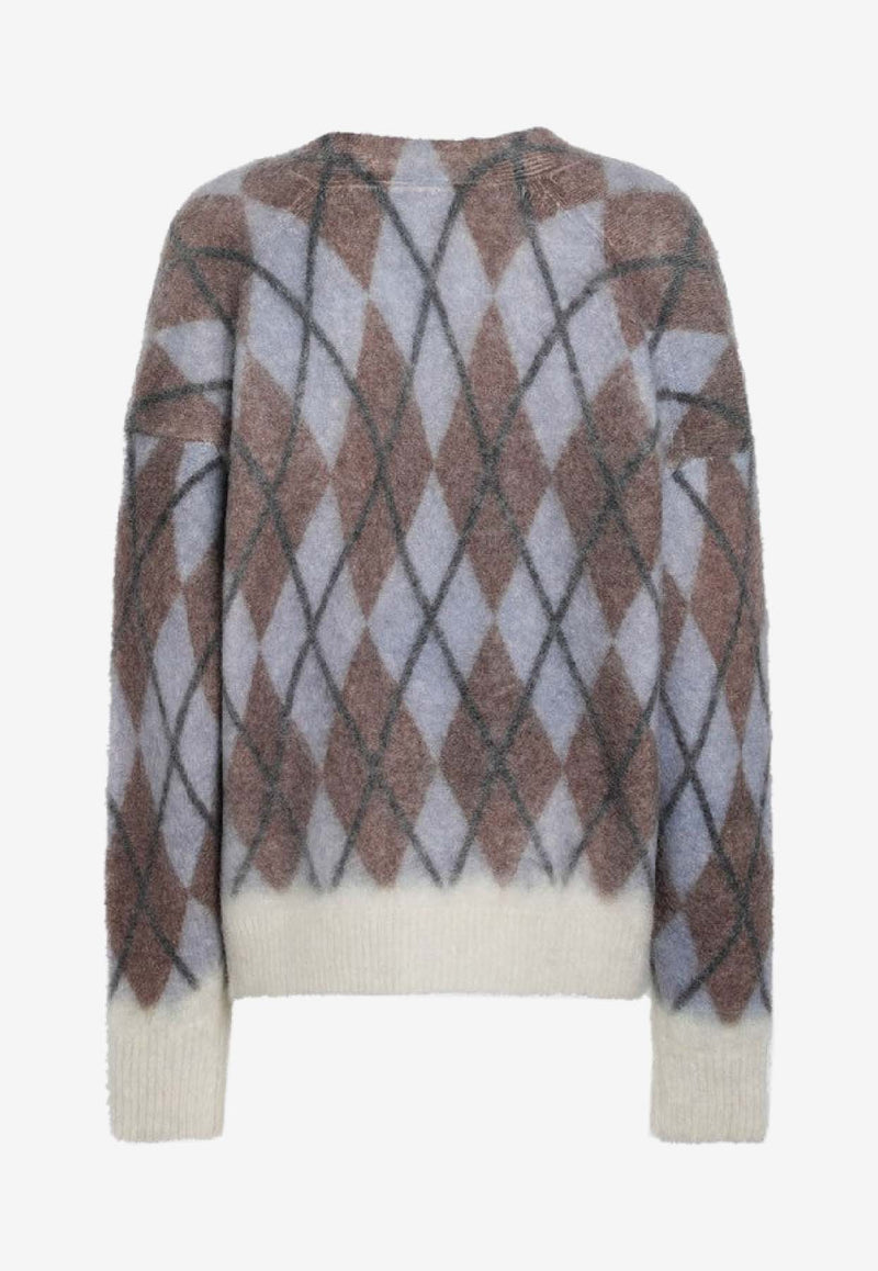 Acne Studios Mohair Checked Cardigan Multicolor A60606WO/R_ACNE-AFT