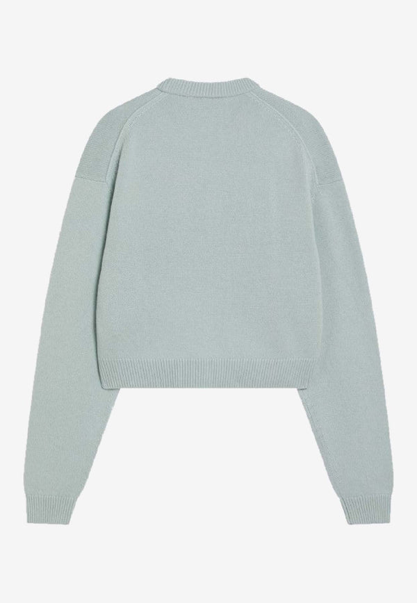 Acne Studios V-neck Cropped Wool Sweater Green A60625CO/R_ACNE-BI8