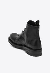 Dolce & Gabbana  Lace-Up Leather Ankle Boot  Black A60633AV325/R_DOLCE-80999