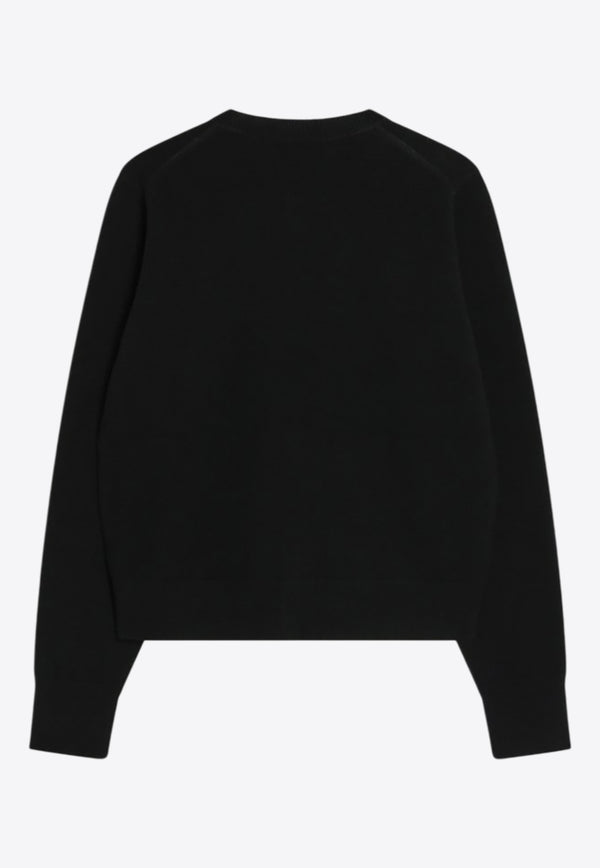 Acne Studios Face Patch Wool Cardigan Black A60634CO_ACNE-900