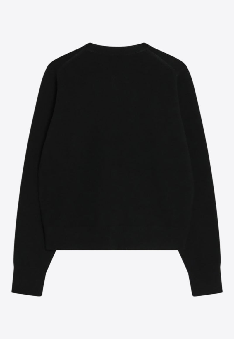 Acne Studios Face Patch Wool Cardigan Black A60634CO_ACNE-900