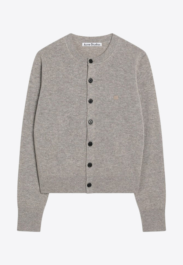 Acne Studios Face Patch Wool Cardigan Gray A60634CO_ACNE-DRN