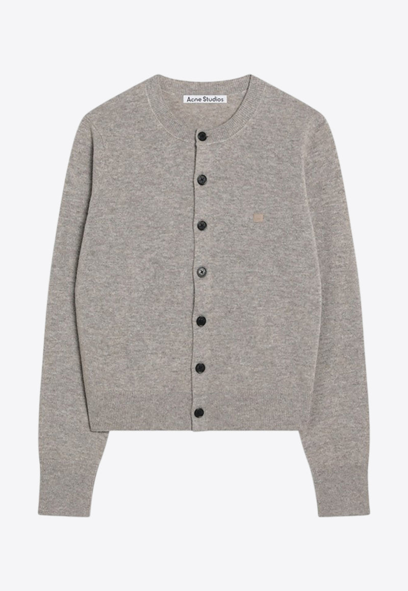 Acne Studios Face Patch Wool Cardigan Gray A60634CO_ACNE-DRN