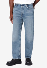 Agolde 90's Straight-Leg Washed Jeans Blue A6421371/R_AGOLD-FRCT