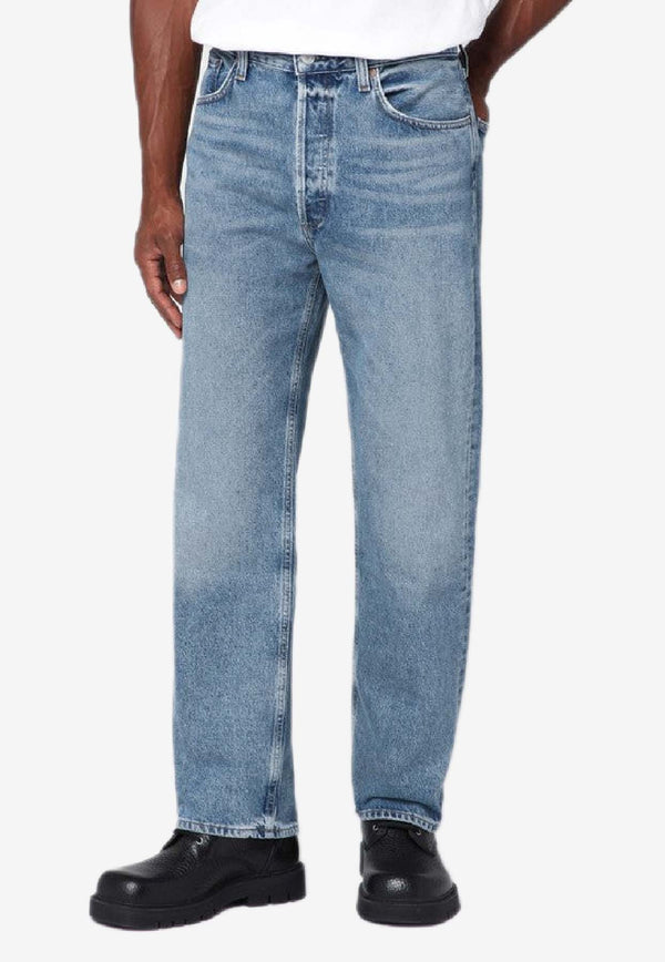 Agolde 90's Straight-Leg Washed Jeans Blue A6421371/R_AGOLD-FRCT