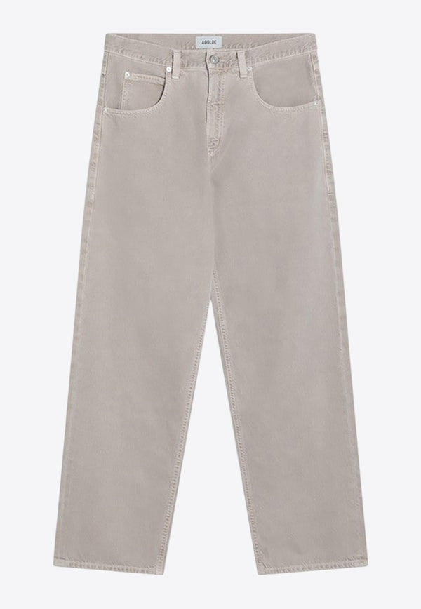 Agolde Washed Straight Jeans Beige A662C1183/Q_AGOLD-SNE