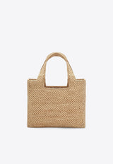 Loewe Small Signature Font Raffia Tote Bag Natural A685B59X03NF/S_LOEW-2123