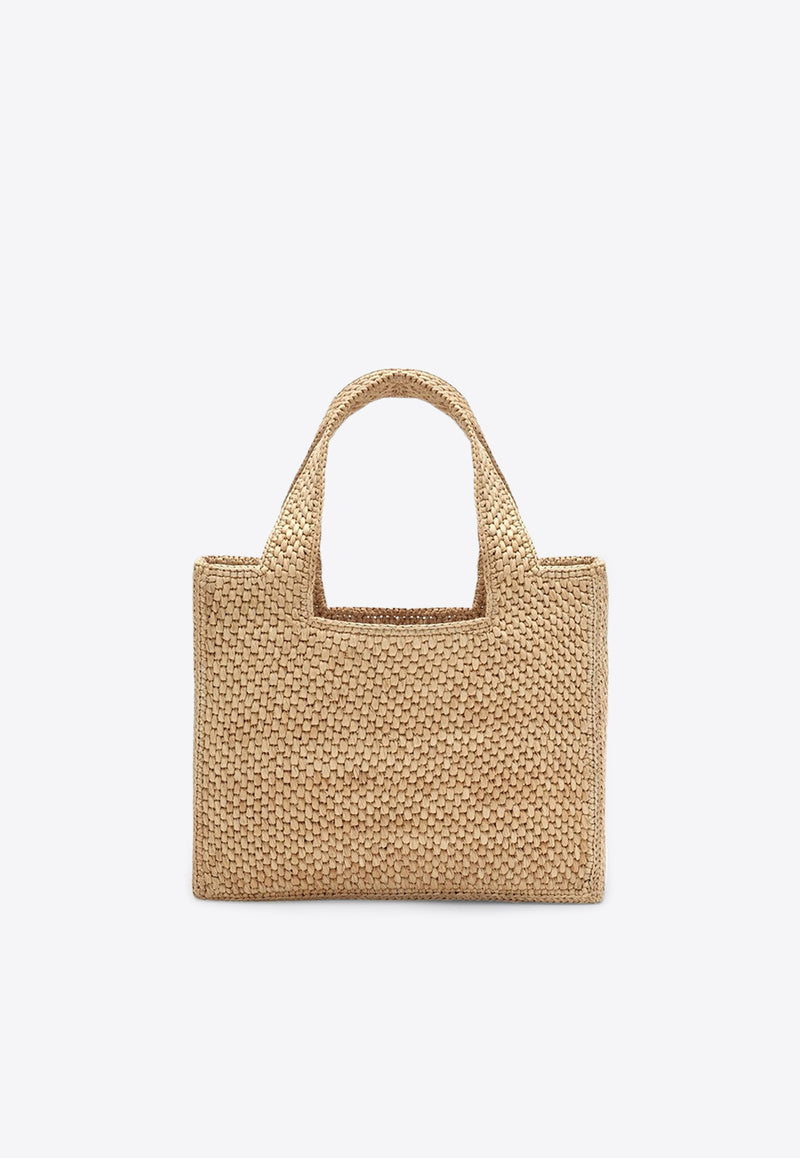 Loewe Small Signature Font Raffia Tote Bag Natural A685B59X03NF/S_LOEW-2123