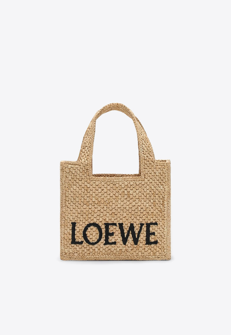 Loewe Mini Logo Raffia Tote Bag Natural A685V46X01NF/Q_LOEW-2123