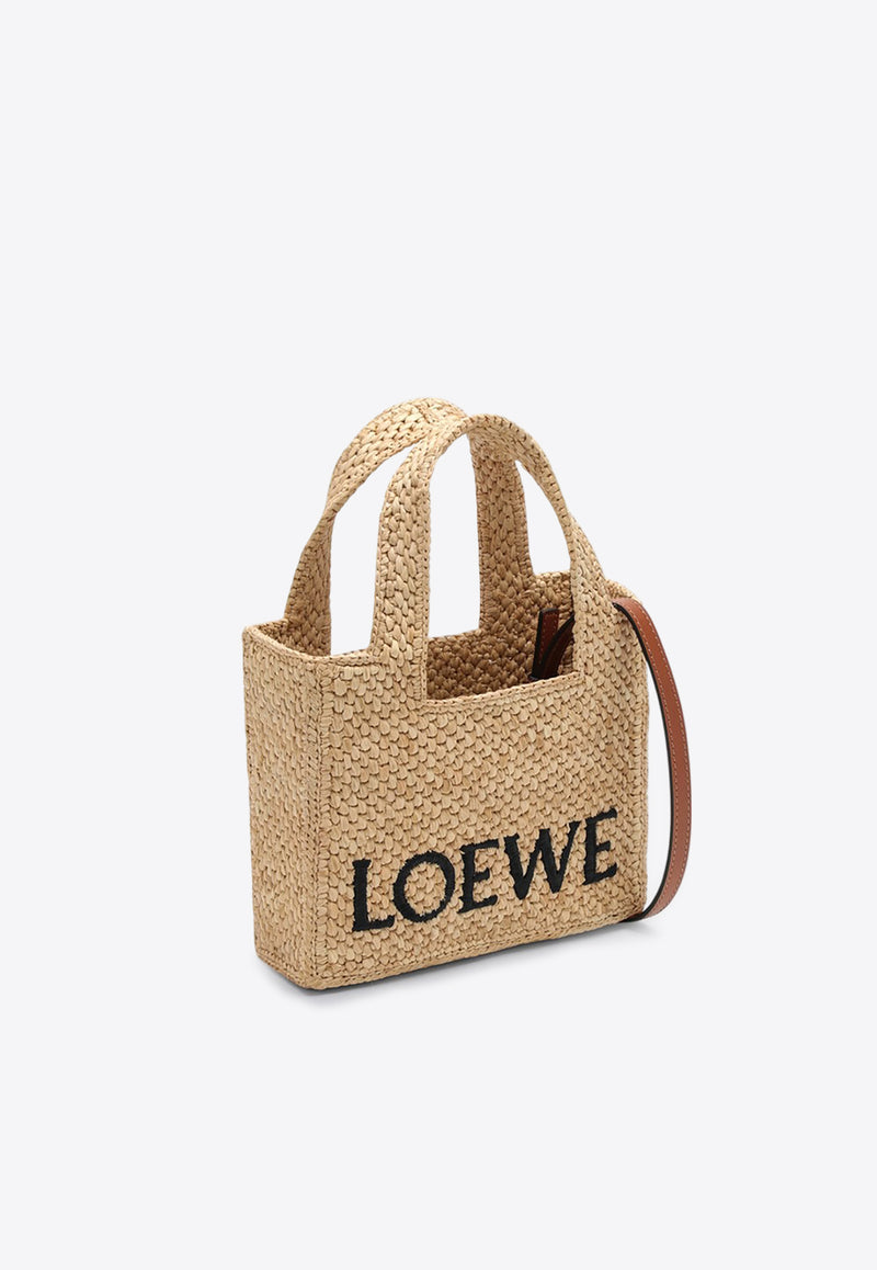 Loewe Mini Logo Raffia Tote Bag Natural A685V46X01NF/Q_LOEW-2123