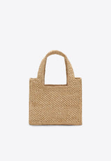 Loewe Mini Logo Raffia Tote Bag Natural A685V46X01NF/Q_LOEW-2123