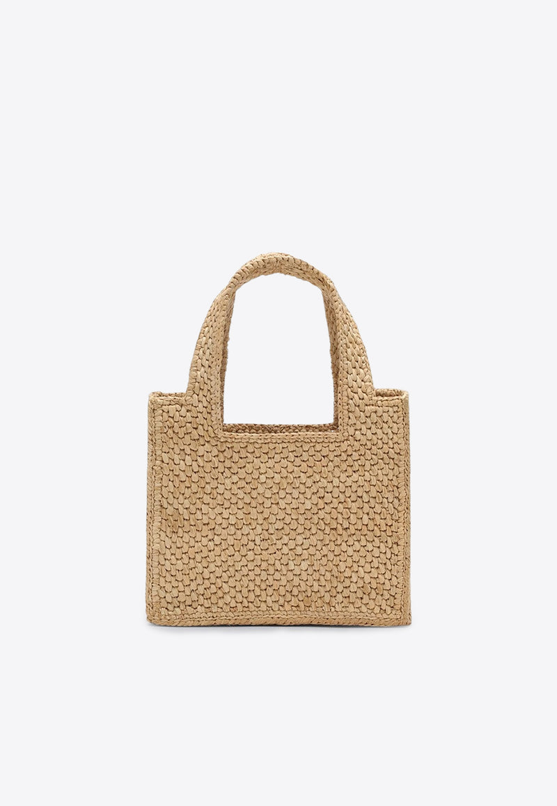 Loewe Mini Signature Font Raffia Tote Bag Natural A685V46X01NF/S_LOEW-2123