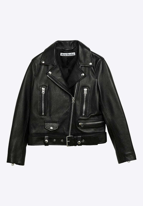Acne Studios Leather Biker Jacket Black A70065LE/O_ACNE-900