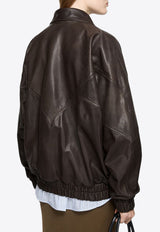 Acne Studios Leather Zipped Jacket  Brown A70172LE/Q_ACNE-700