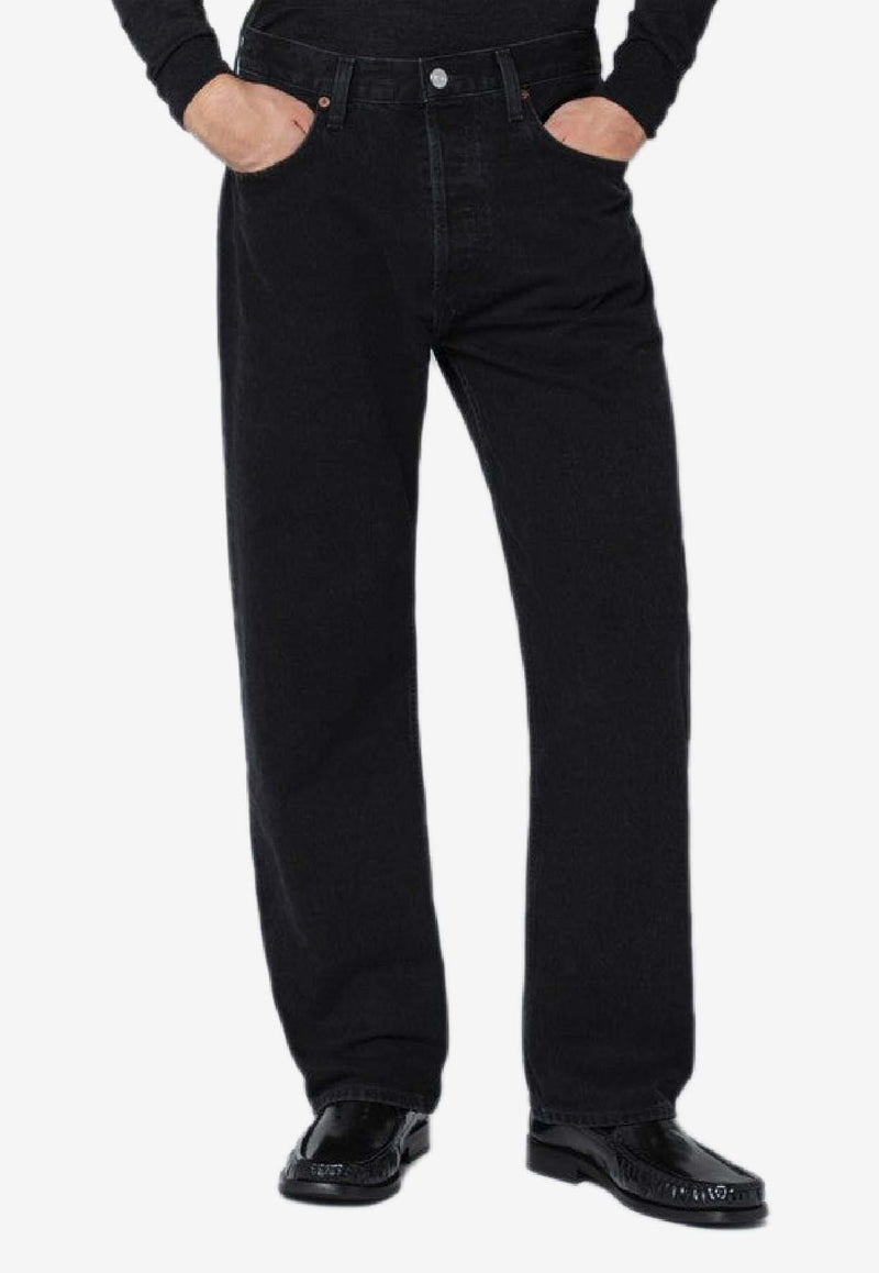 Agolde Magnus Straight-Leg Denim Pants Black A7031683/R_AGOLD-KBR