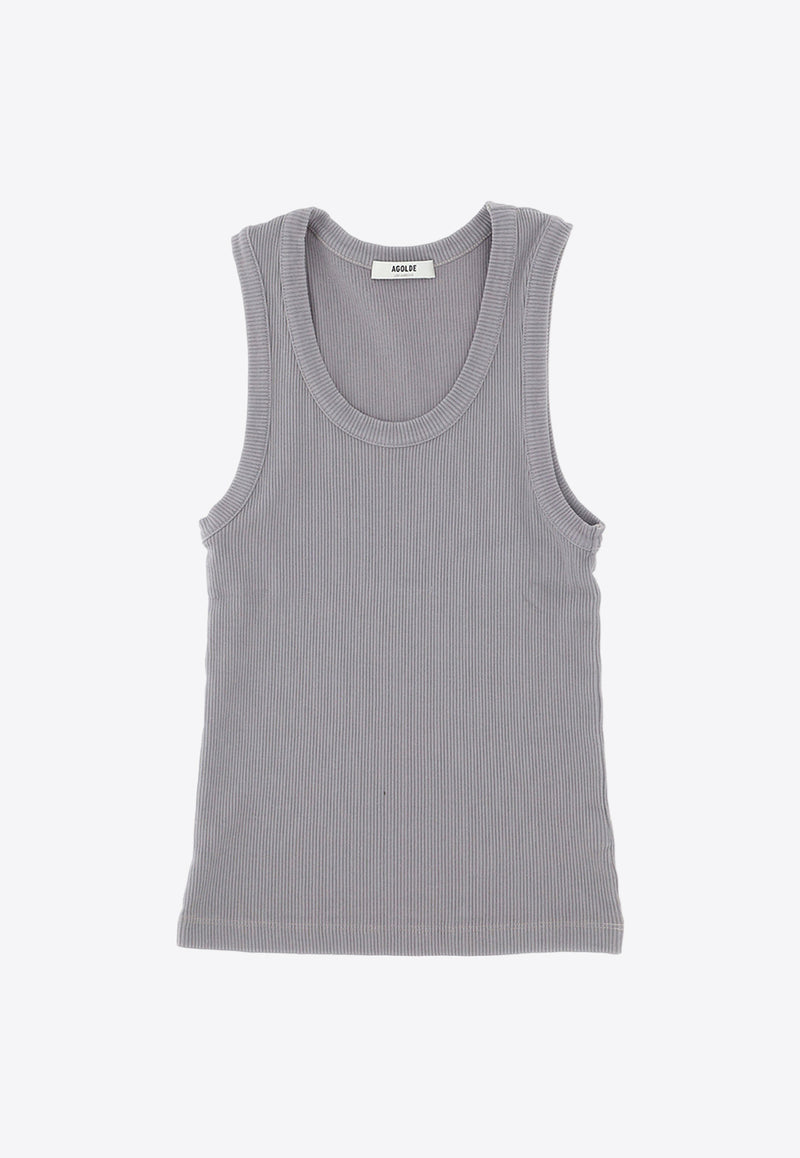 Agolde Ribbed Poppy Tank Top Gray A7056-1260_000_STCLD