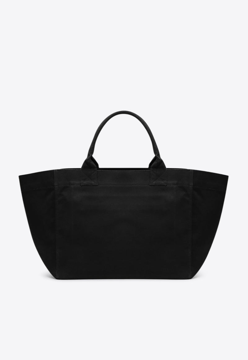 GANNI XXL Logo Canvas Tote Bag Black A71815903/R_GAN-252