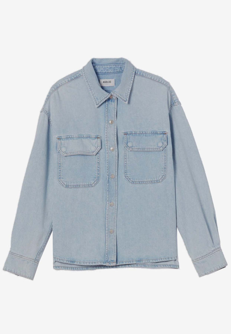 Agolde Gwen Slice Denim Shirt A7299-1523LIGHT BLUE