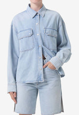 Agolde Gwen Slice Denim Shirt A7299-1523LIGHT BLUE