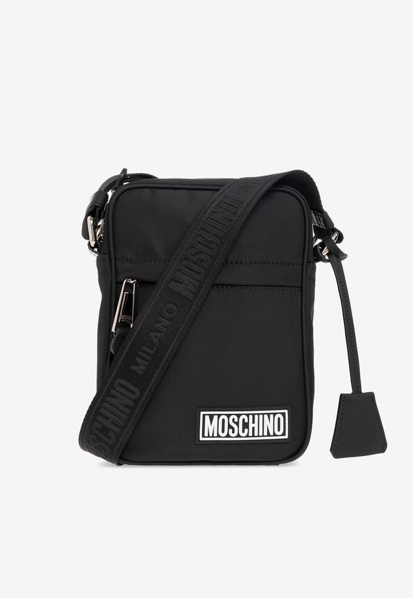 Moschino Logo-Jacquard Crossbody Bag Black A7404 8204 2555