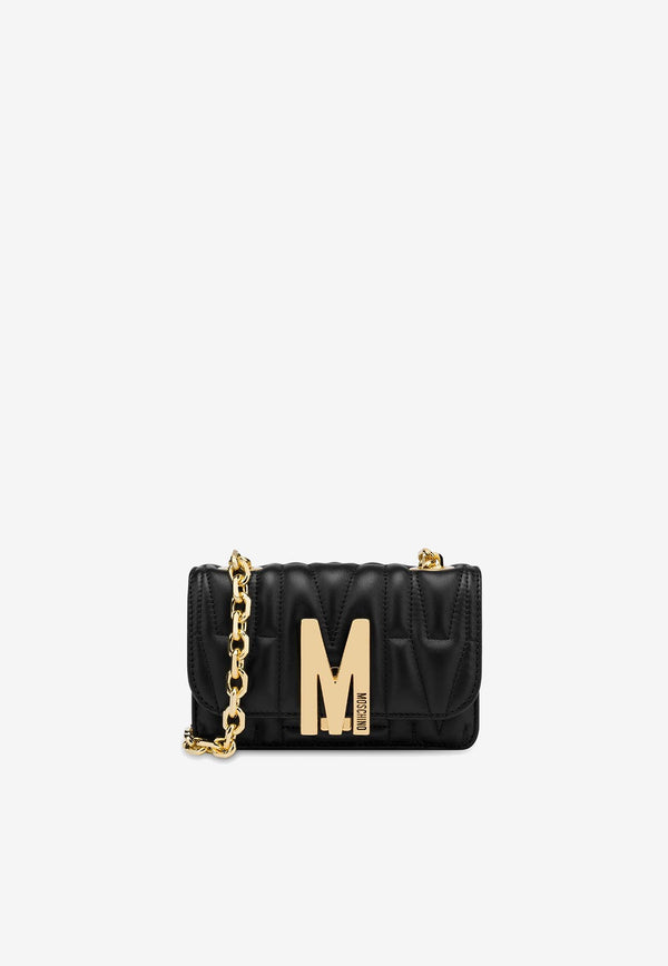Moschino Mini Quilted M Shoulder Bag Black A7455 8002 1555