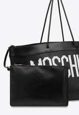 Moschino Logo Leather Tote Bag A7519 8024 2555