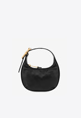 Moschino Calf Leather Hobo Bag with Morphed Buckle Black A7550 8019 0555