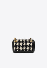 Moschino Morphed Lettering Houndstooth Crossbody Bag A7588 8207 1888