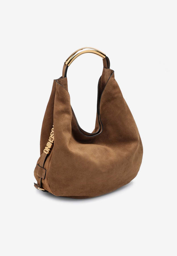 Moschino Medium Slouchy Suede Shoulder Bag Brown A75928033/P_MOSCH-0089