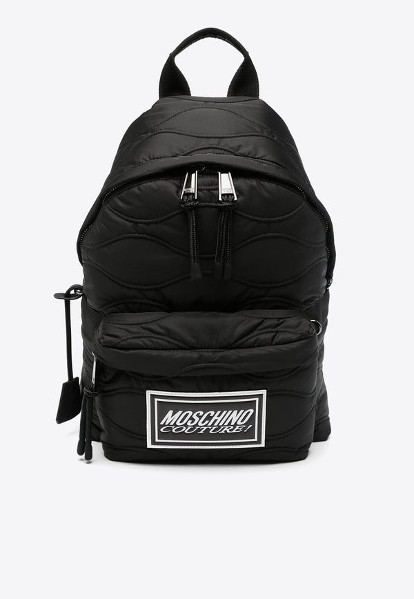 Moschino Logo-Patch Quilted Backpack A7613 8227 1555