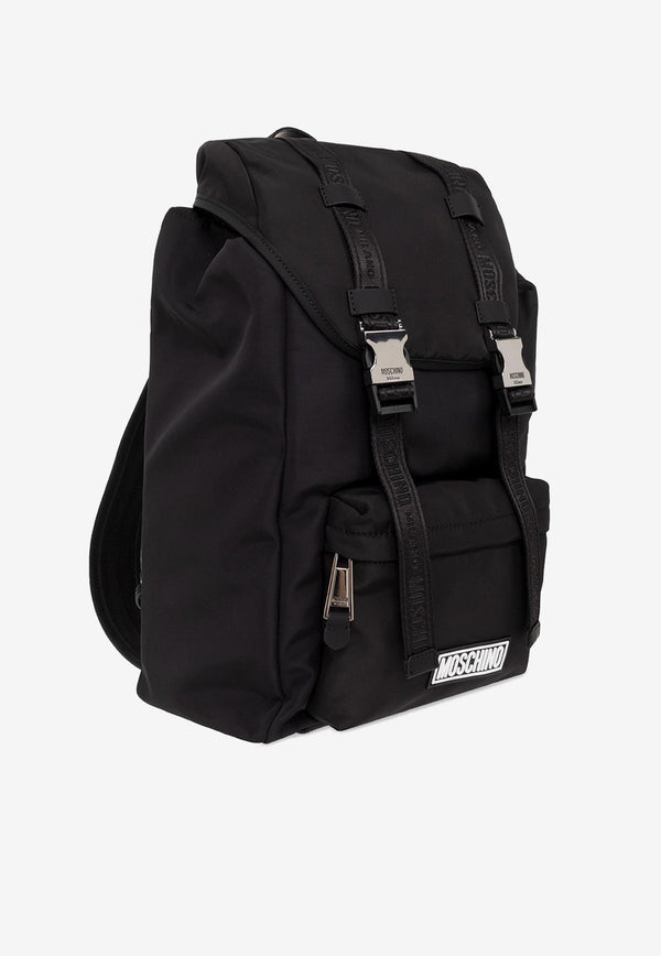 Moschino Logo Backpack A7618 8204 2555 Black