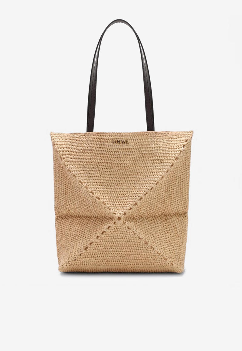 Loewe Puzzle Fold Raffia Tote Bag Natural A779G50X08NF/Q_LOEW-2123