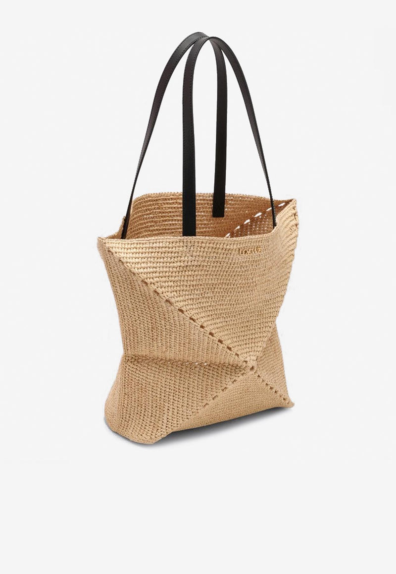 Loewe Puzzle Fold Raffia Tote Bag Natural A779G50X08NF/Q_LOEW-2123