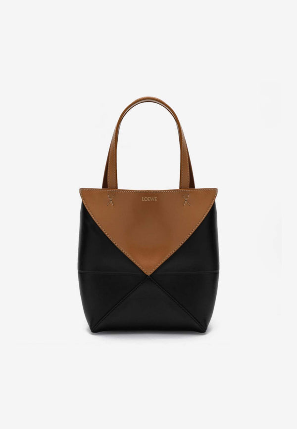 Loewe Mini Puzzle Fold Leather Tote Bag Black A779V25X07LE/P_LOEW-2727