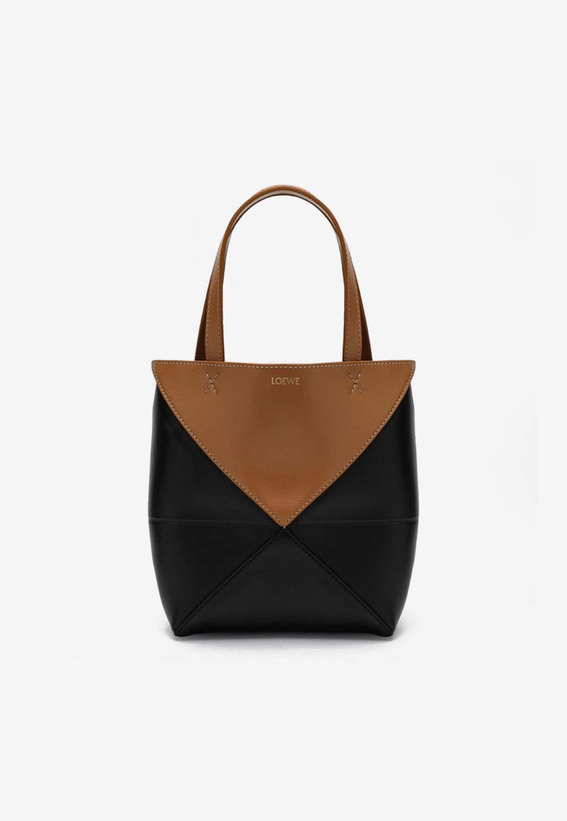 Loewe Mini Puzzle Fold Leather Tote Bag Black A779V25X07LE/P_LOEW-2727